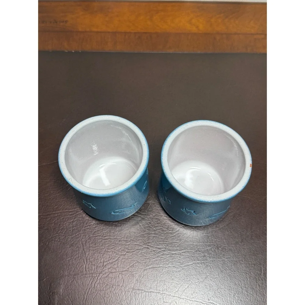 La Fermière Limited Edition Blue Whale Star Yogurt Pots Set of 2 Terracotta